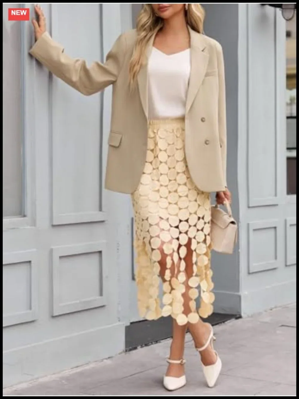 Women's Hollow Out Maxi Skirt High Waist Boho Fringe Circle Skirt